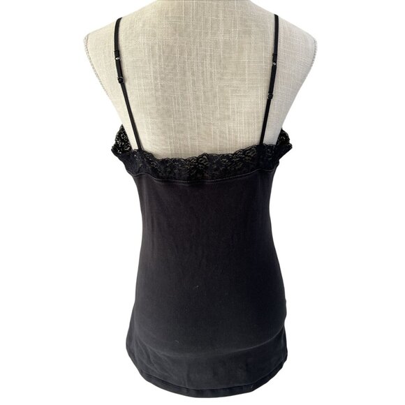 Express Womens Black Lace w/Sequin Trim Camisole L - Picture 4 of 6